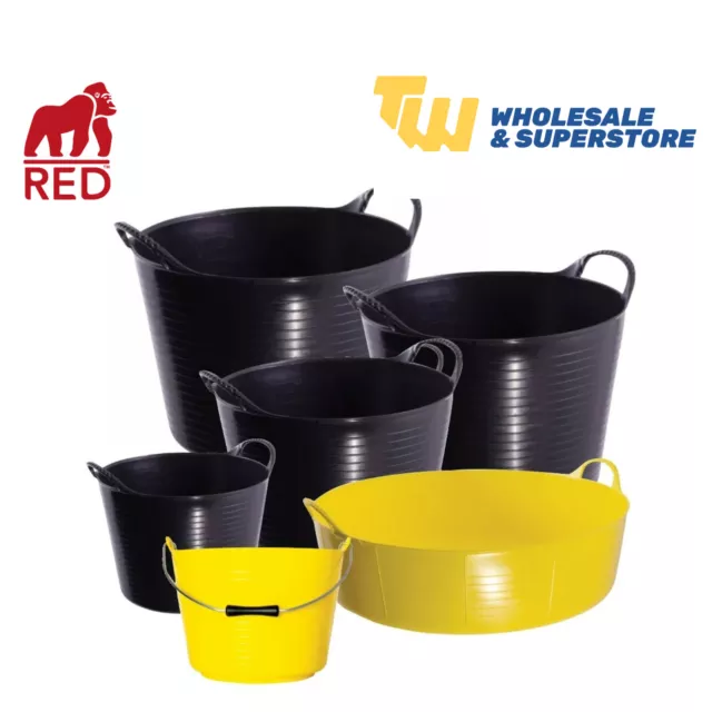 Heavy Duty Gorilla Builders Flexible Tub  Garden Buckets Feeding Storage Bucket