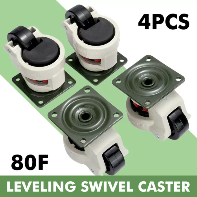 4x Castors Wheels Heavy Duty Swivel Workbench Levelling Castor MAX 1000kg Set AU