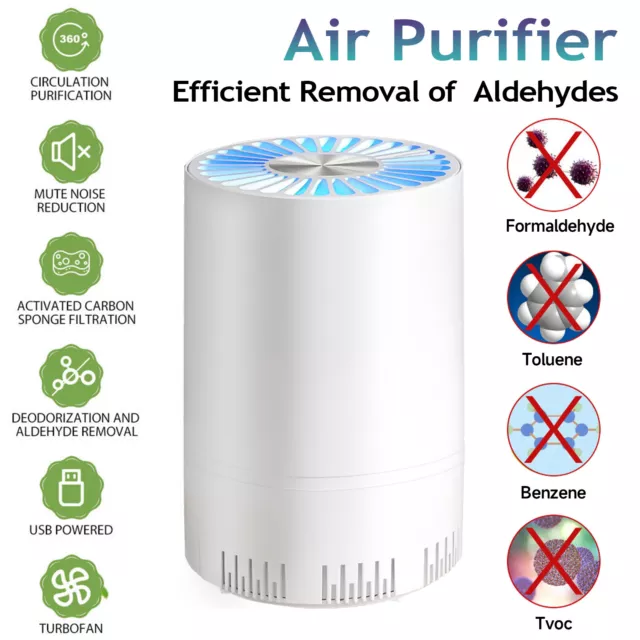 Room Air Purifier HEPA Filter Home Smoke Cleaner Eater Indoor Dust Odor Remover.