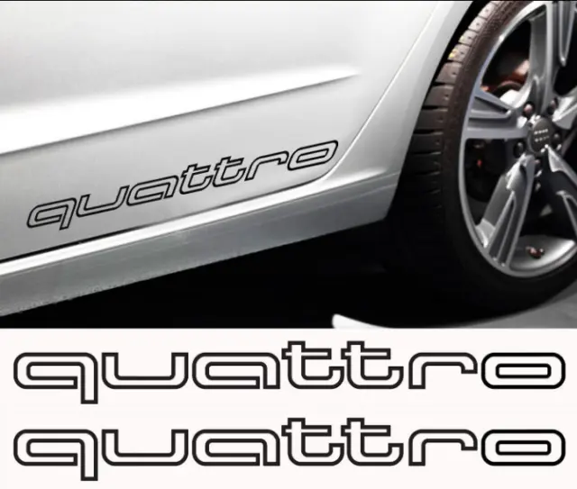 2 x Audi quattro #2 Sticker Decal Sline Q5 Q7 TT A4 A5 A6 R8 QUATTRO