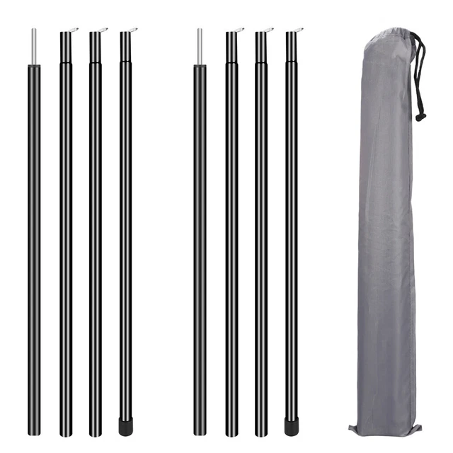 2X Adjustable Universal Telescopic Tent Poles Awning Camping Tarp Pole 2 meter