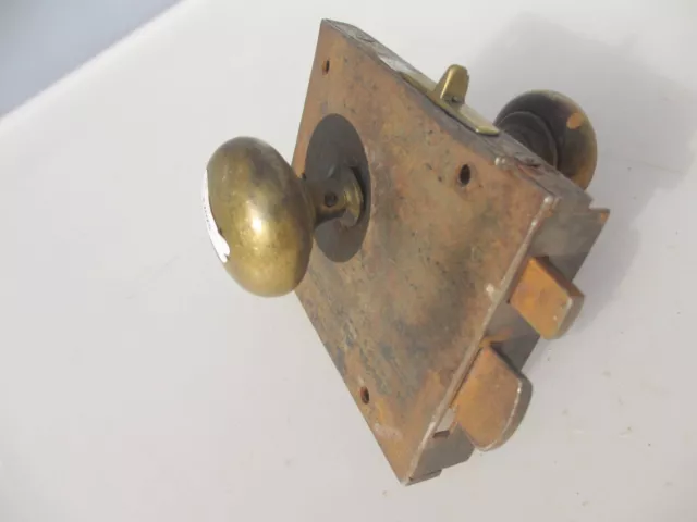 Georgian Wrought Iron Door Lock Latch Victorian Antique Old Brass Knobs Handles