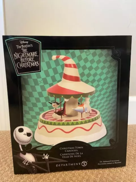 Department 56 Nightmare Before Christmas Town Carousel Disney NEW (FREE SHIPPING