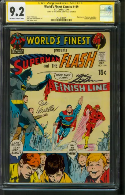 Worlds Finest 199 CGC 2XSS 9.2 Giella Adams 12/1970 Superman vs Flash Race