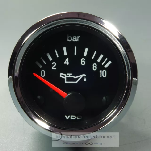 VDO ÖLDRUCK  INSTRUMENT *CHROME EDITION*  10 BAR GAUGE  OIL PRESSUR 12V  52mm