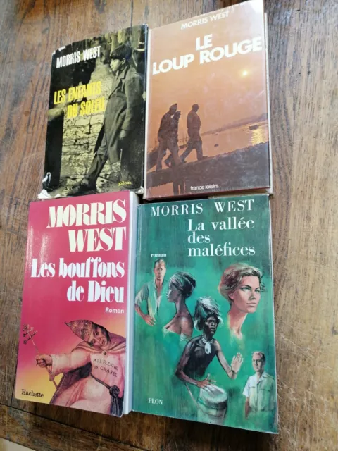 Lot de 4 livres de Morris West Les bouffons de Dieu Le loup rouge Les enfants