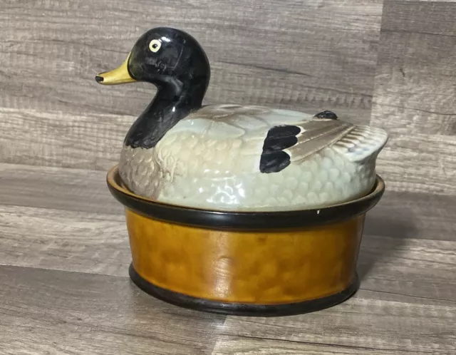 Sigma Tastesetter "S" vintage Ceramic Mallard Duck Covered Sm Tureen