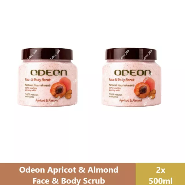 2 x scrub viso e corpo Odeon albicocca e mandorle esfolianti delicatamente...