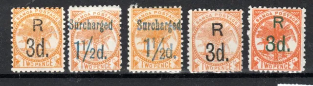 Samoa 1895-1900 Zuschlag Vals Mit Lampenschirme Sg 74, 75, 75a 76 Und 76a Mvlh