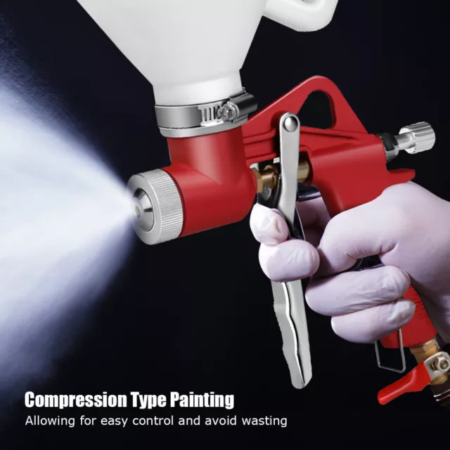 Ceiling Wall Texture Air Hopper Spray Gun Paint Drywall Painting w/ 3 Nozzles US 3