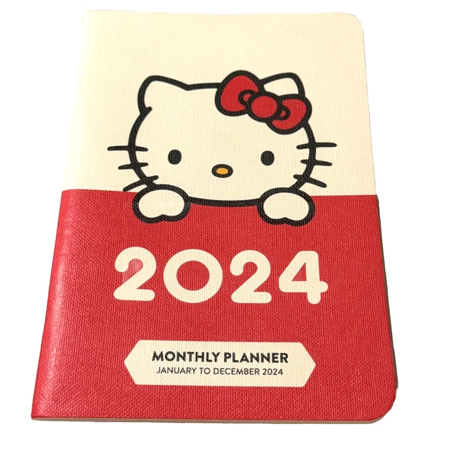 HELLO KITTY 2024 Planner Monthly Calendar Lots of Notes Pages 5x6
