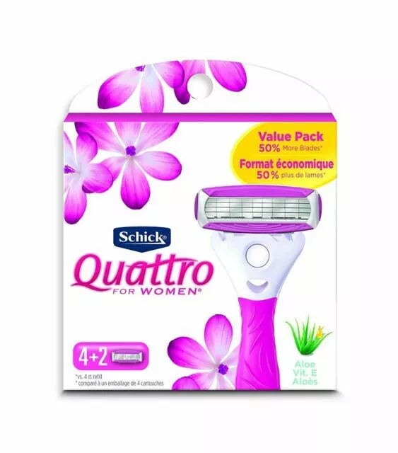 Schick Quattro for Women Ultra Smooth Razor Blade Refills - 6 Cartridges