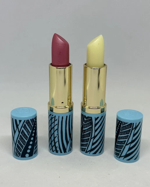 Lápiz labial Estee Lauder color puro larga duración caramelo brillo 16 y acondicionador de labios