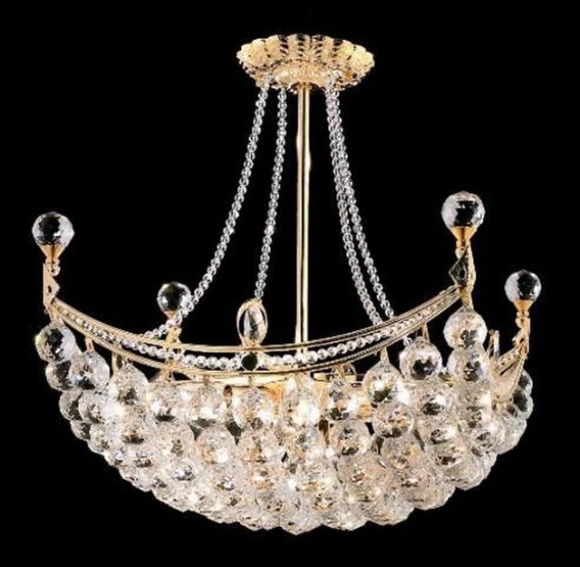 Elegant Lighting V9800D20G/RC Corona - Eight Light Chandelier-Royal Cut Crystal