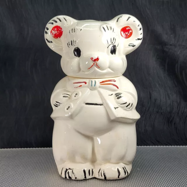 Vintage 12½" American Bisque 40s Turnabout Bears Porcelain Cold Paint Cookie Jar 2