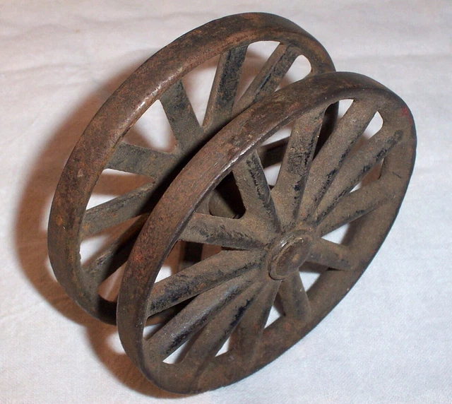 Old antique 4" Double Wheel Hardware for carrying a Sliding Barn or Garage Door 11