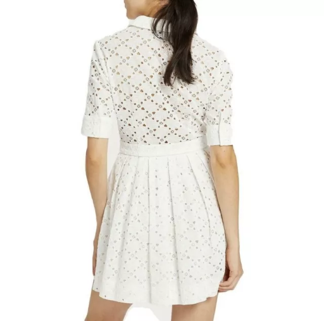 Milly Cleo White Eyelet Short Shirtdress size 6 MSRP $325 3