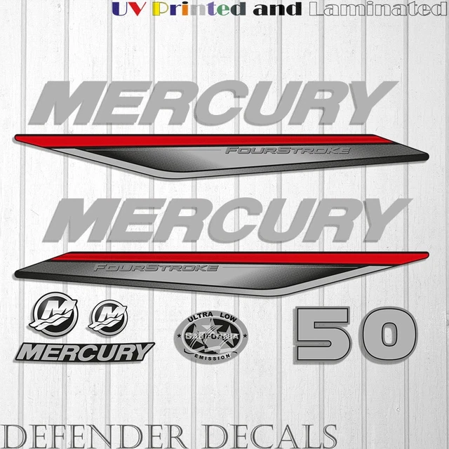 Mercury 40hp 2-Stroke Decal Kit (Blue) 2005 - 2009 with Oil Window