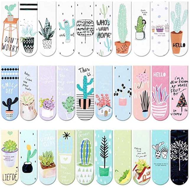 6 Pcs Random Cute Magnetic Bookmarks Page Markers Page Clips for Student Office