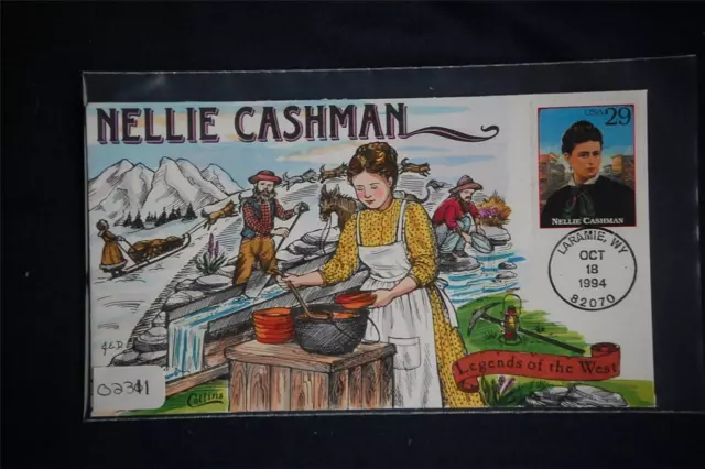 Legends of the West Nellie Cashman Stamp FDC Handpainted Collins#O2311 Sc#2869k