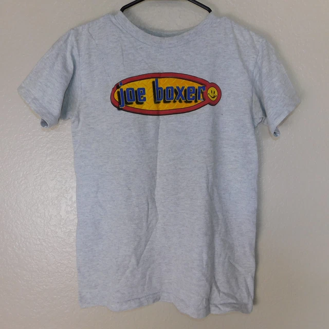 Vintage Joe Boxer Gray Shirt Youth L 90s USA Made Graphic Single Stitched Logo