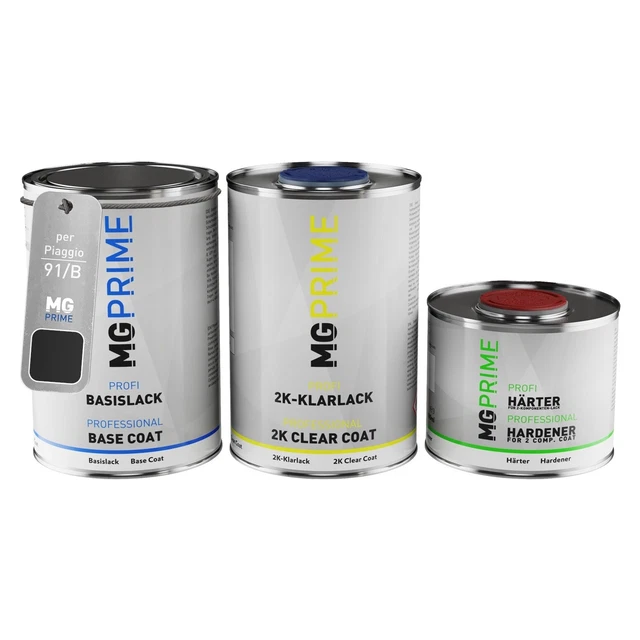 Vernice per auto Kit barattolo per Piaggio 91 B NN Nero Universale Pearl 2,5L
