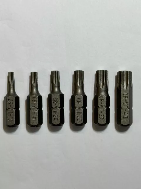 Bits für Torx T10 T15 T20 T25 T30 T40 Bit Set Sortiment CR-VT 2