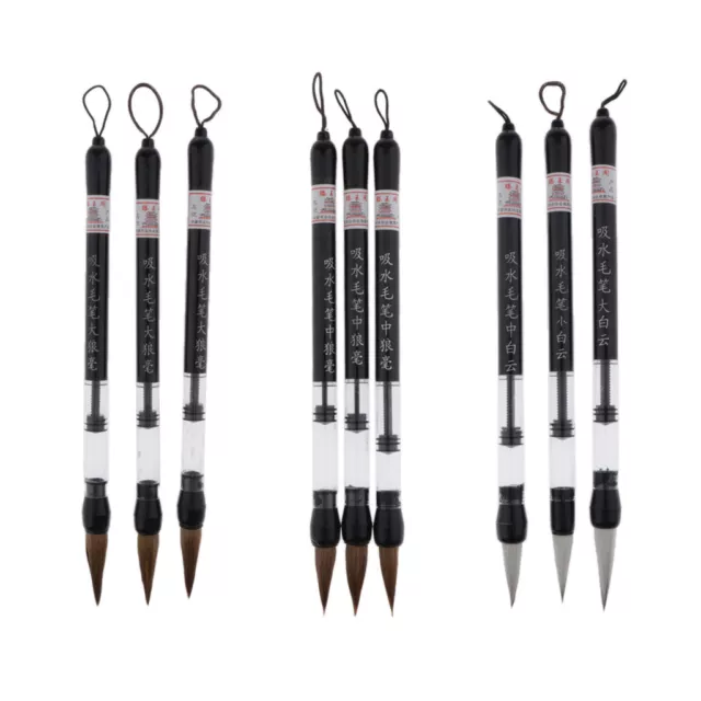 3 Refillable Water Brush Ink Pen For Sumi Brush Painting Calligraphy Drawing