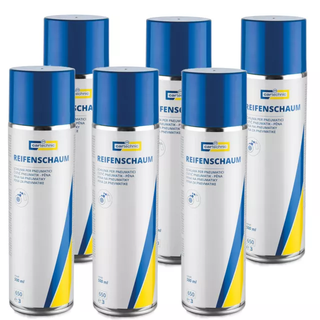 6x Cartechnic Reifenschaum Aktivschaum Reifenglanz Pflege Gummipflege 500ml