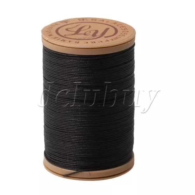 0.55mm Hand-Stitched Leather Sewing Natural Hemp Waxed Thread Cord Black