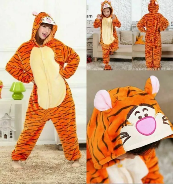 Tiger Adult/KIds Onesie12 Pajamas Kigurumi Cosplay Costume Animal Sleepwear UK