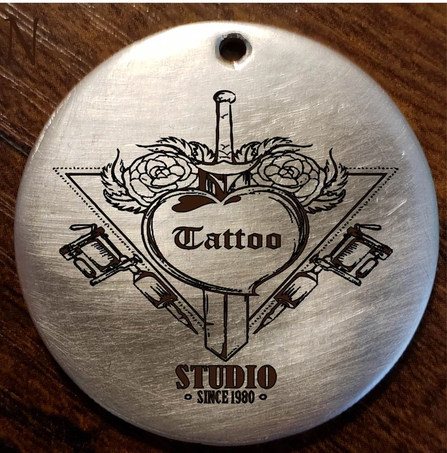 Custom Morgan Dollar Love Tatoo Studio Logo  Engraved