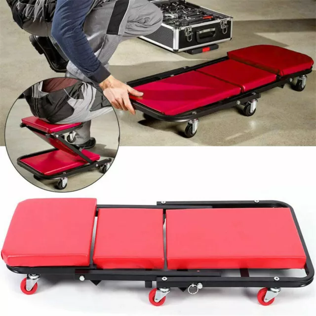 Under Car Mechanic Creeper Trolley Cart Shop Board Headrest Trays Rolling Stool