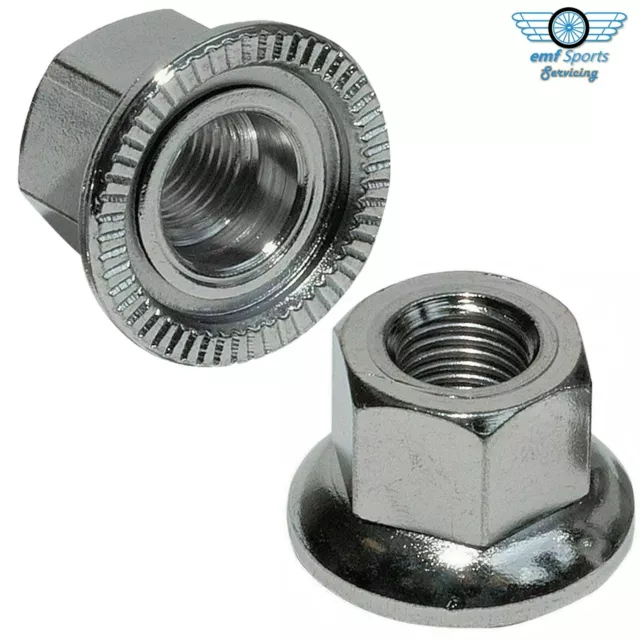 WHEEL NUTS For Bike & Cycle Axles Standard Size 3/8" 9.5mm Non Quick Release