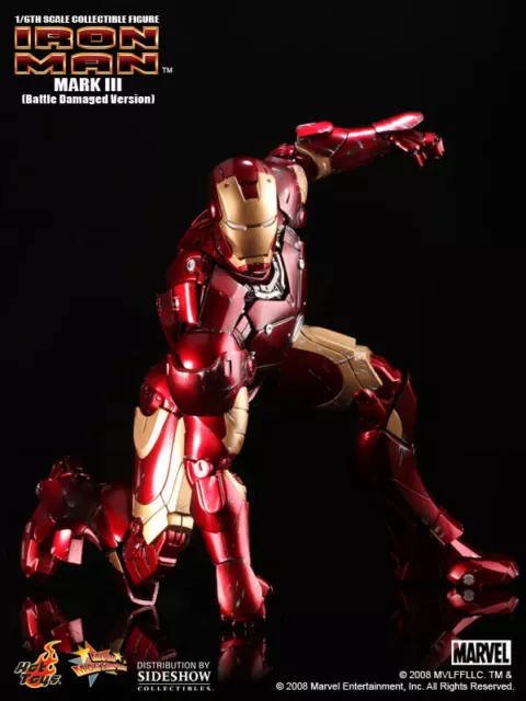 IRON MAN - Mark III Battle Damaged 1/6 Action Figure 12" MMS110 Hot Toys