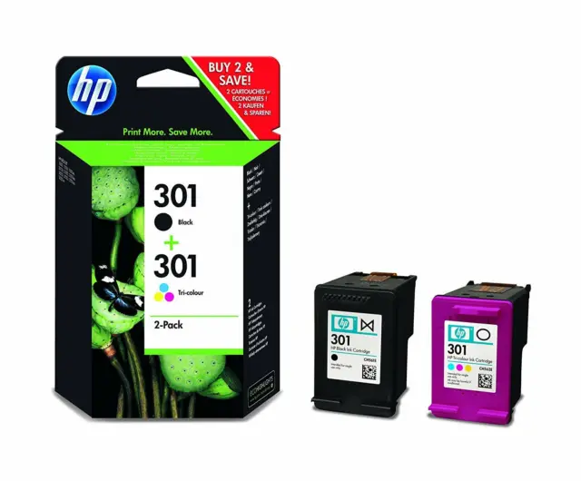 Kit Cartuccia HP 301 Nero e Colore Originale Confezione 2 Cartucce HP 301