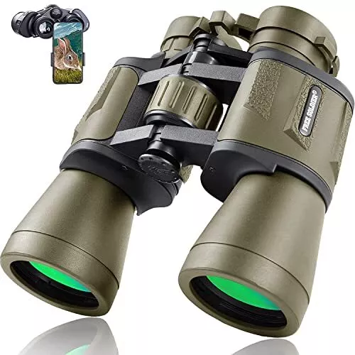 Military Binoculars for Adults with Smartphone Adapter - Compact 20x50 Mud