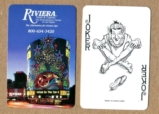 RIVIERA Hotel & Casino LAS VEGAS Black Joker Swap Playing Card