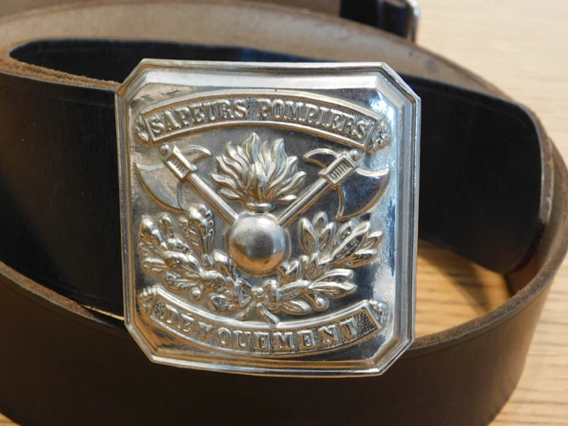 Ceinture En Cuir Vintage Noir - Boucle Guns N' Roses - Longueur 100 Cm - Occasion