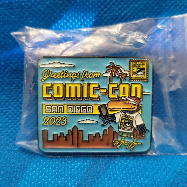 New! Sdcc 2023 Greetings From Comic-Con San Diego 2023 Toucan Postcard Pin