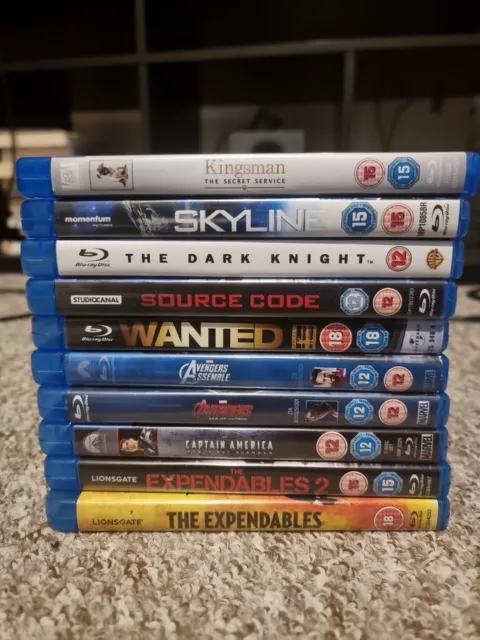 10 blu ray bundle Action Movies - Good Condition