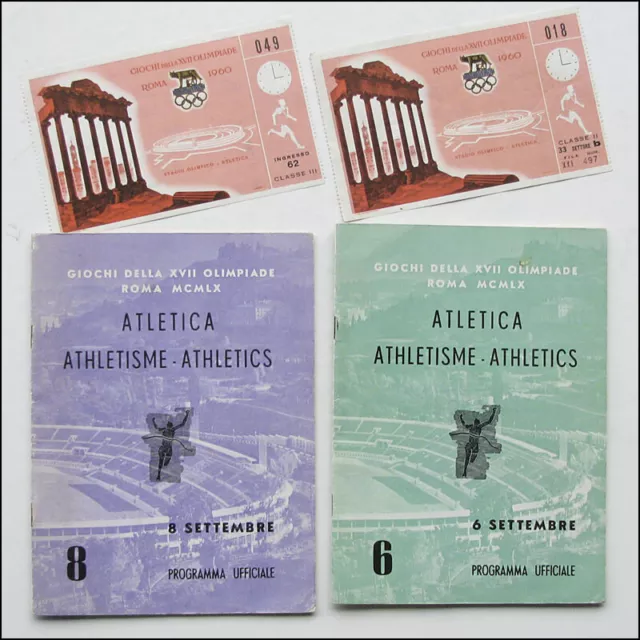 Olympique Games Olympique Jeux 1960 Programme Billet D'Entrée Athlétisme