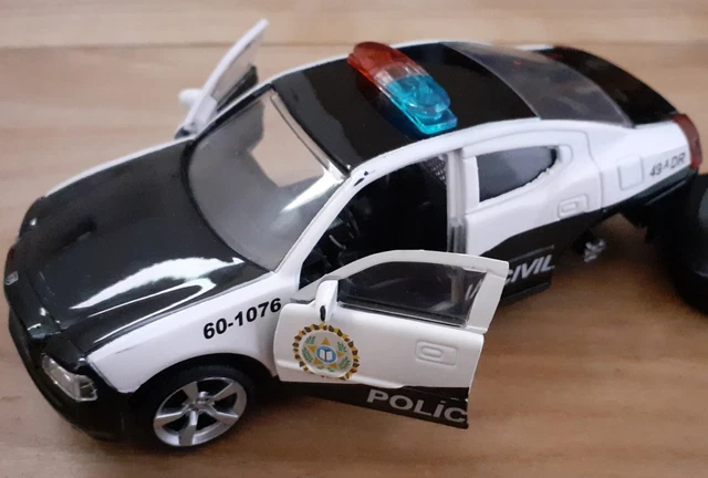 1/24 Jada Fast & Furious 2006 Dodge Charger Police Policia Civil BK White 33665 - Foto 9