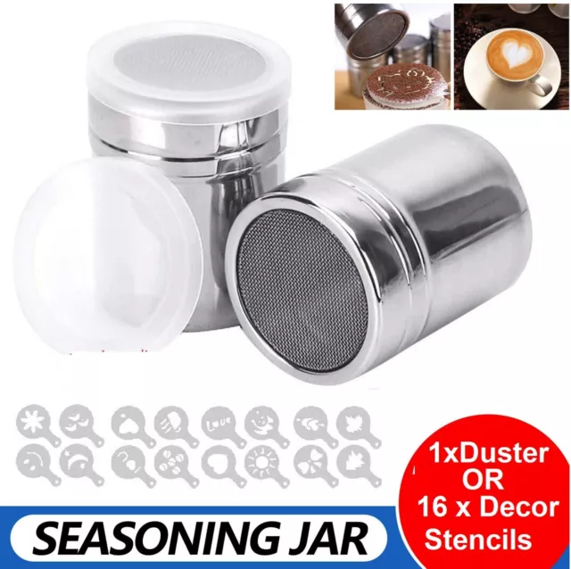 Stainless Steel Icing Sugar Cocoa Coffee Shaker Flour Duster Chocolate Powder
