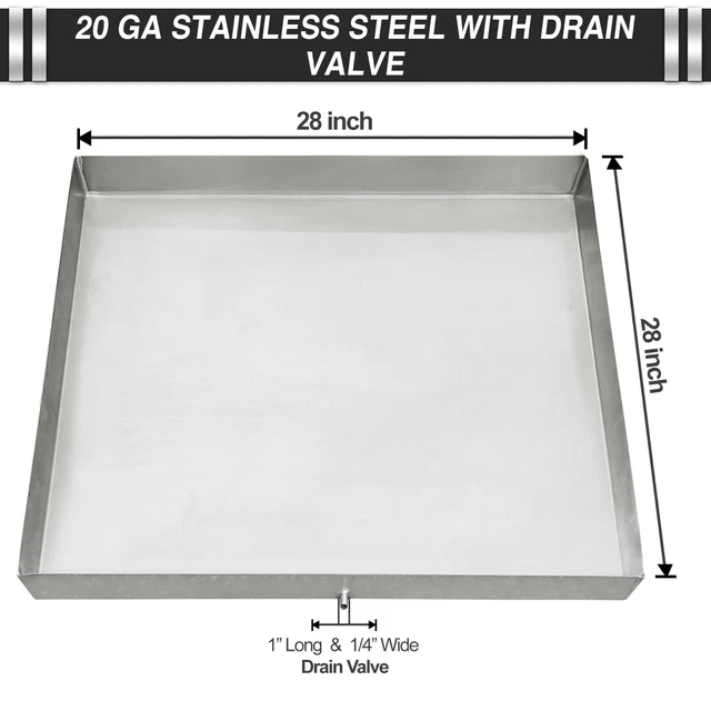 STAINLESS STEEL WASHING Machine Drip Pan Tray Drain Hole Hose Adapter