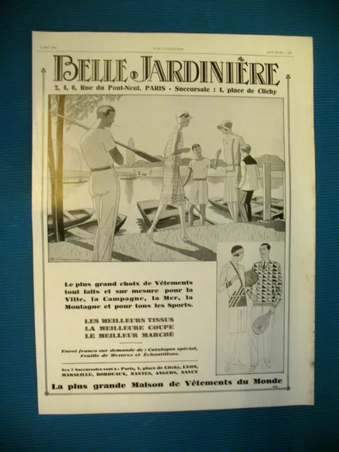Publicite De Presse Belle Jardiniere Vetements Illustration Cazenove Ad 1929