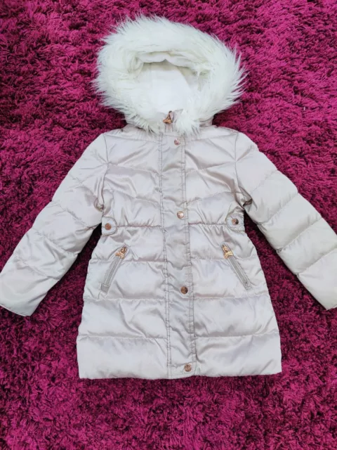 TED BAKER Girls Silver Quilted Super Warm Coat With Hood Age 12 Yrs fits UK 6-8
