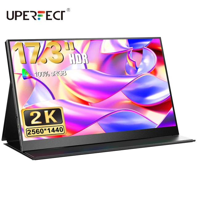 Portable 2K Monitor, 17,3 Zoll Portable Monitor IPS Screen 2560 x 1440 Mini HDMI