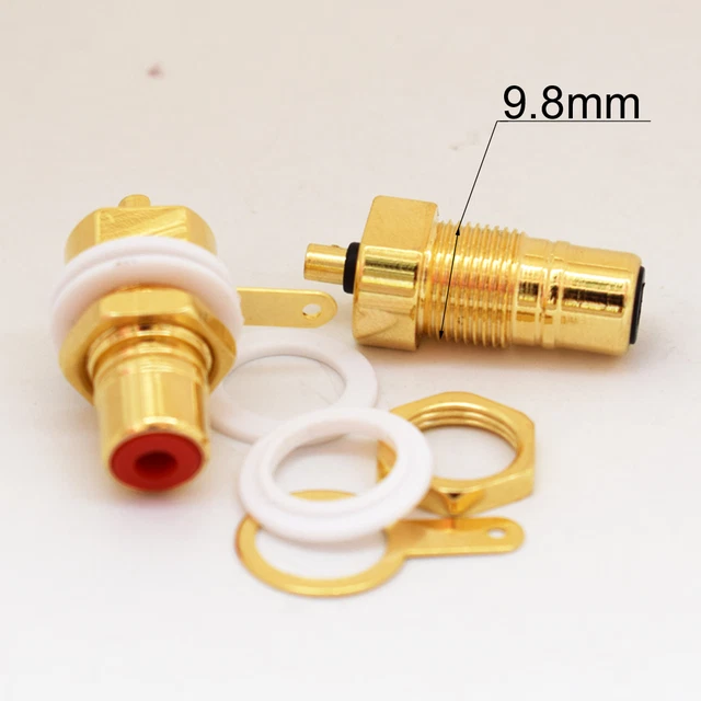 1pair CMC Gold Plated Copper RCA Female Phono Jack Panel Mount
