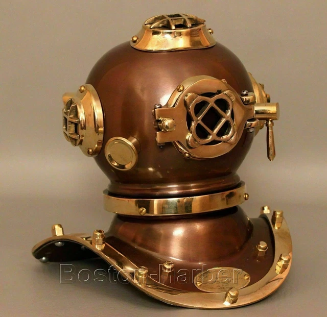 CASQUE DE PLONGÉE vintage en acier massif et laiton US Navy Mark V